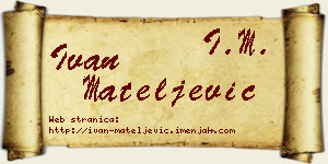Ivan Mateljević vizit kartica